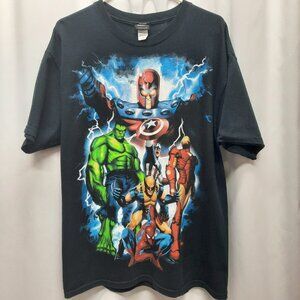 Mad Engine Marvel Characters T-shirt Men's Size Large Black Marvel Universe